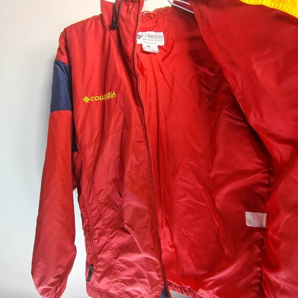 VINTAGE Columbia Sport Jacket Women's Medium Red Full Zip Hooded Ski Baggy - Picture 11 of 16